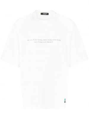 T-shirt avec imprimé slogan en coton à imprimé Undercover blanc