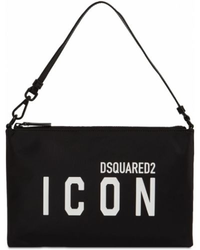 Listová kabelka bez podpätku Dsquared2 čierna