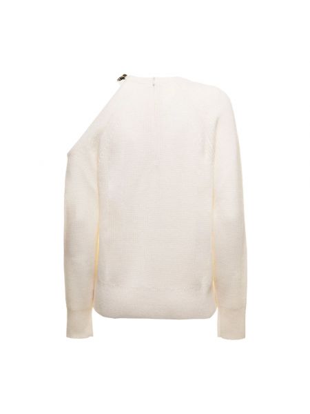 Dzianinowy sweter z okrągłym dekoltem Michael Kors biały