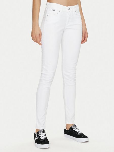 Kitsa lõikega teksapüksid Pepe Jeans valge