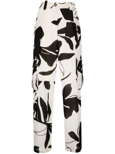 Pantaloni cargo de mătase cu imagine cu imprimeu abstract Liu Jo