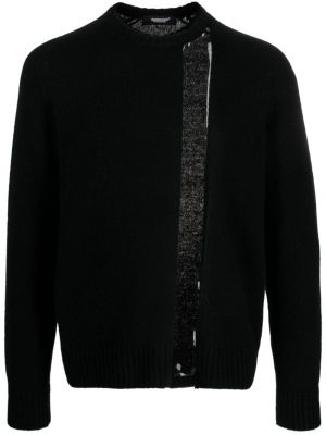 Прозрачен вълнен пуловер Undercover черно