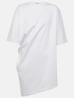 Kokvilnas t-krekls džersija ar drapējumu Fforme balts