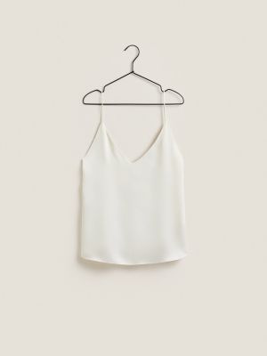 Шелковая футболка Zara белая
