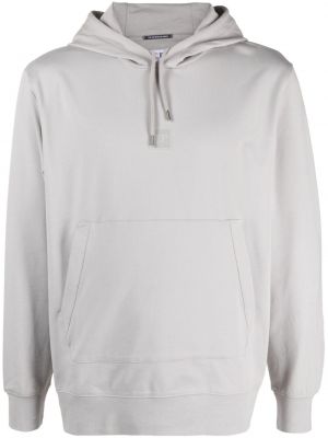 Pamučna hoodie s kapuljačom s printom C.p. Company siva