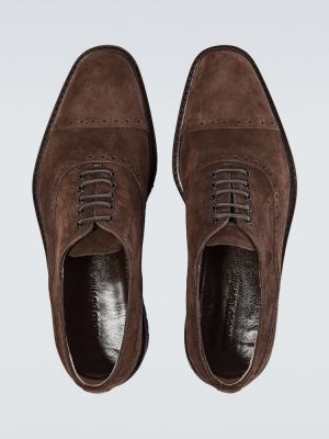 Pantofi brogue din piele de căprioară Manolo Blahnik maro