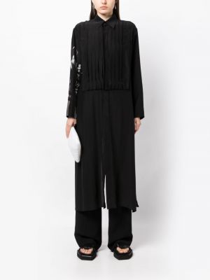 Šaty s potiskem Yohji Yamamoto černé