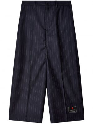 Pantalon en laine à rayures large Doublet noir