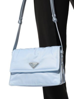 Нейлоновая сумка через плечо Prada голубая