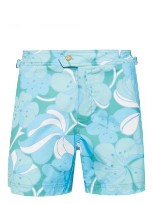 Kratke hlače s cvjetnim printom s printom Tom Ford plava