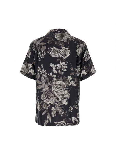 Camisa de seda de flores Dolce & Gabbana negro