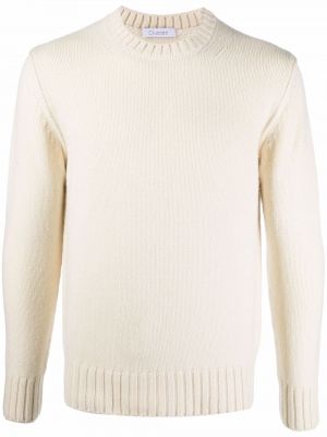Πλεκτός μάλλινος πουλόβερ κασμίρ Cruciani λευκό