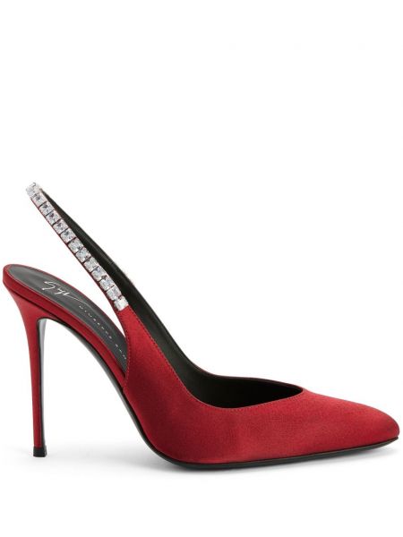 Кожени полуотворени обувки Giuseppe Zanotti червено