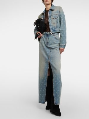 Дънкова пола с висока талия Givenchy синьо