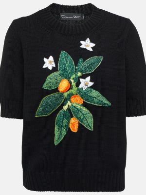 Sweter bawełniany Oscar De La Renta czarny