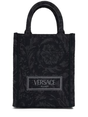 Bolso clutch de tejido jacquard Versace negro