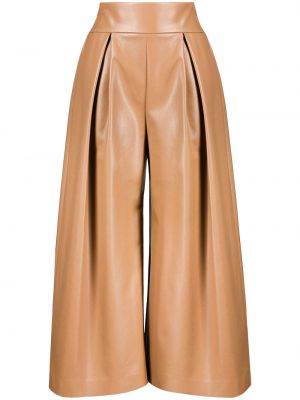 Pantalones de cuero bootcut Pinko marrón