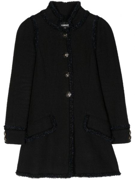 Палто от туид Chanel Pre-owned черно
