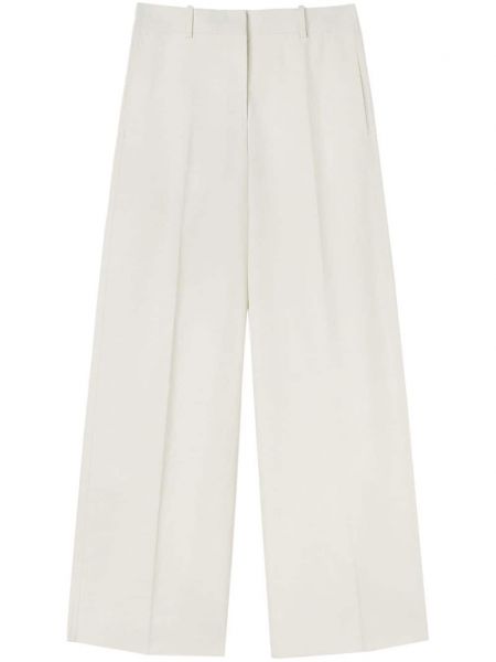 Памучни прав панталон Jil Sander бяло