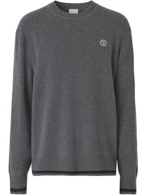 Pamučni džemper od kašmira Burberry siva