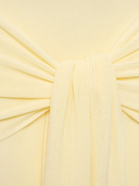 Vestido largo de algodón drapeado Aya Muse beige