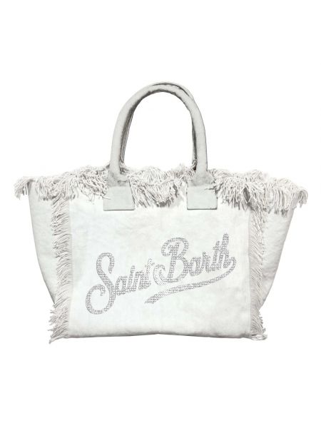 Shopper handtasche mit taschen Mc2 Saint Barth weiß