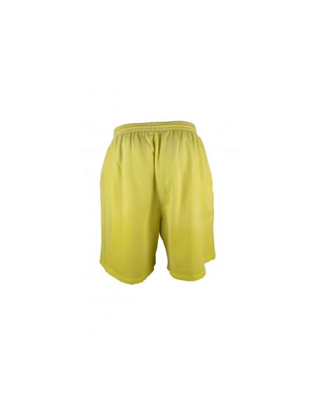 Pantalones cortos de algodón con bolsillos Balenciaga amarillo