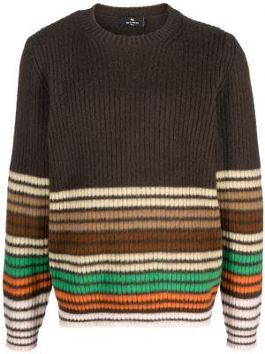 Svītrainas vilnas džemperis Etro brūns