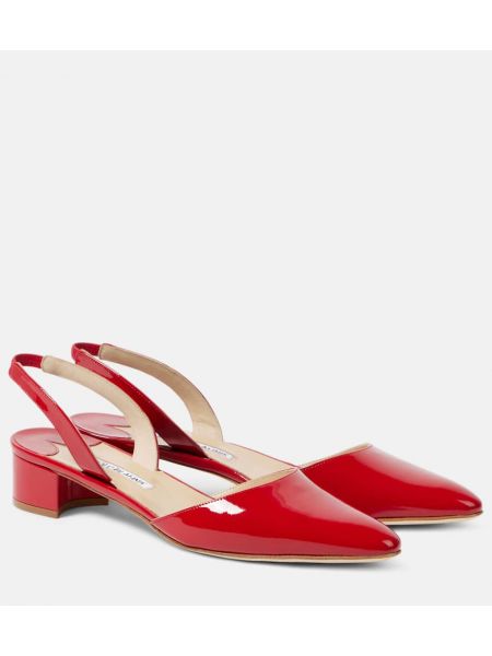 Slingback lack leder pumps Manolo Blahnik rot