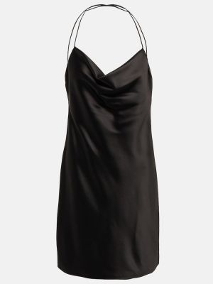 Mini robe en soie Saint Laurent noir