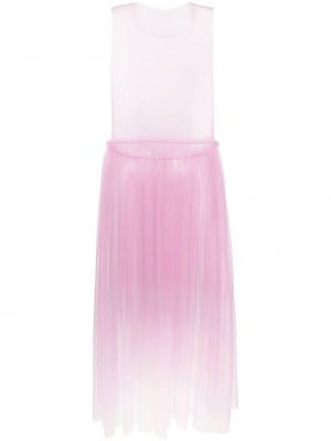 Прозрачна миди рокля от тюл Noir Kei Ninomiya розово