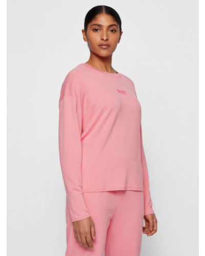 Bluză cu croială lejeră Boss roz