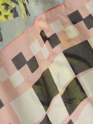Průsvitný šál s potiskem s abstraktním vzorem Diesel růžový