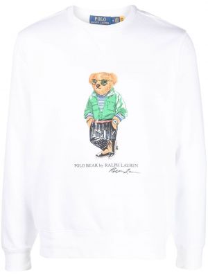 Rund hals trykt sweatshirt Polo Ralph Lauren hvit