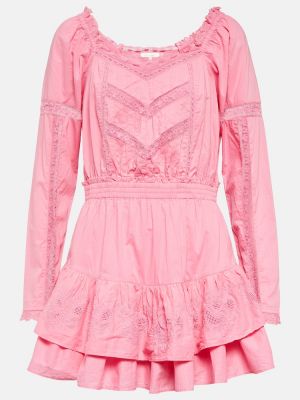 Φόρεμα με δαντέλα Loveshackfancy ροζ