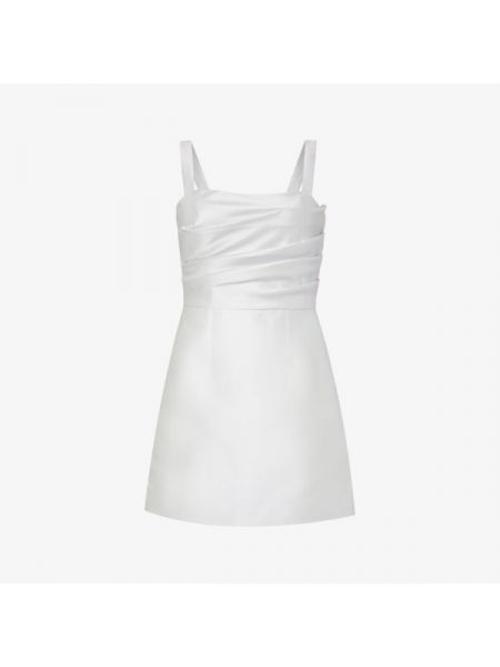 Атласное платье мини без рукавов Zac Posen белое