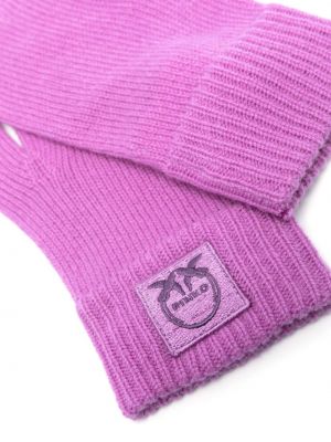 Kašmírové rukavice s výšivkou Pinko fialové