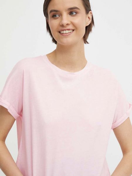 Памучна тениска Pepe Jeans розово