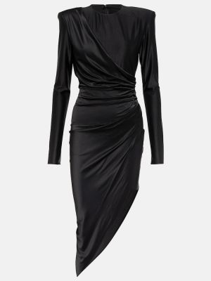 Sukienka z dżerseju asymetryczna drapowana Alexandre Vauthier czarna