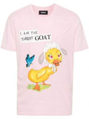 Bavlněné tričko s potiskem Egonlab růžové