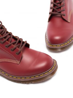 Iš natūralios odos guminiai batai Dr. Martens raudona