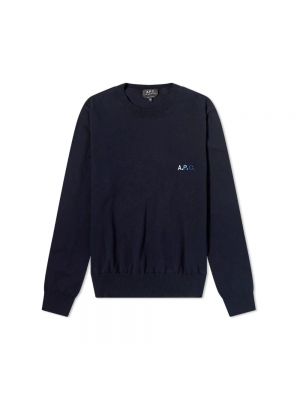 Sweter z okrągłym dekoltem A.p.c. niebieski