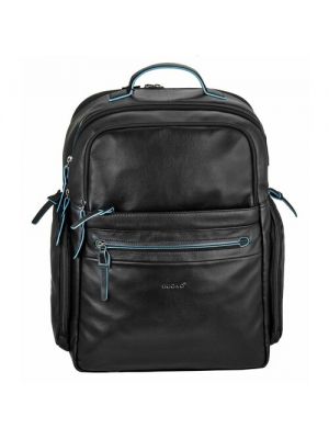 Рюкзак мессенджер Buono Leather Рюкзак городской с USB роземом натуральная кожа, отделение для ноутбука, вмещает А4, внутренний карман, регулируемый ремень черный