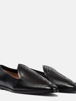 Kožené loafers Alaã¯a černé