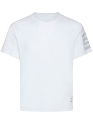 Camiseta de algodón manga corta Thom Browne blanco