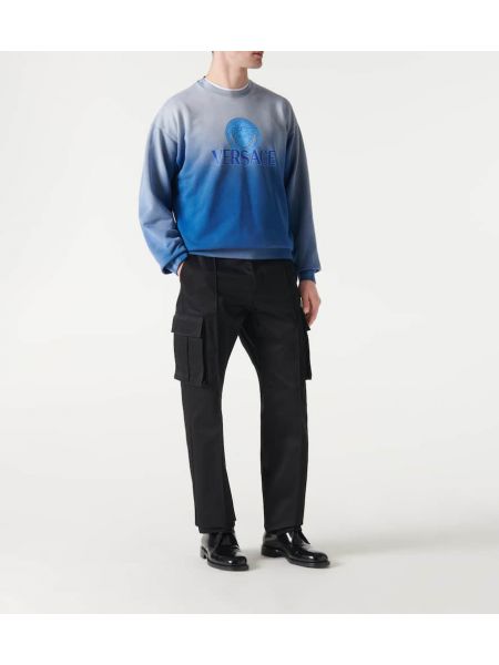 Jersey sweatshirt aus baumwoll Versace blau