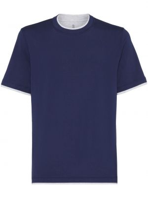 T-shirt en coton Brunello Cucinelli bleu