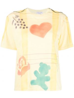 Βαμβακερή μπλούζα με σχέδιο Collina Strada κίτρινο