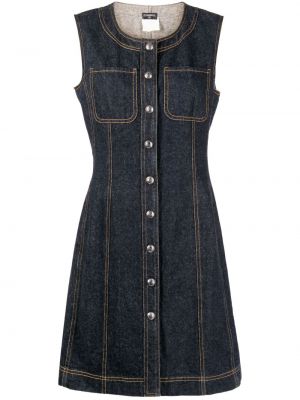 Džínsové šaty bez rukávov Chanel Pre-owned modrá