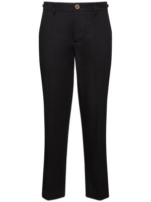 Pantalones de algodón Versace negro